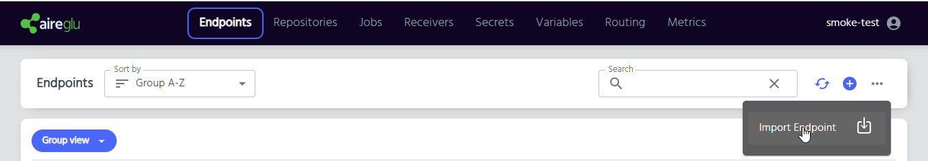 Import endpoint option